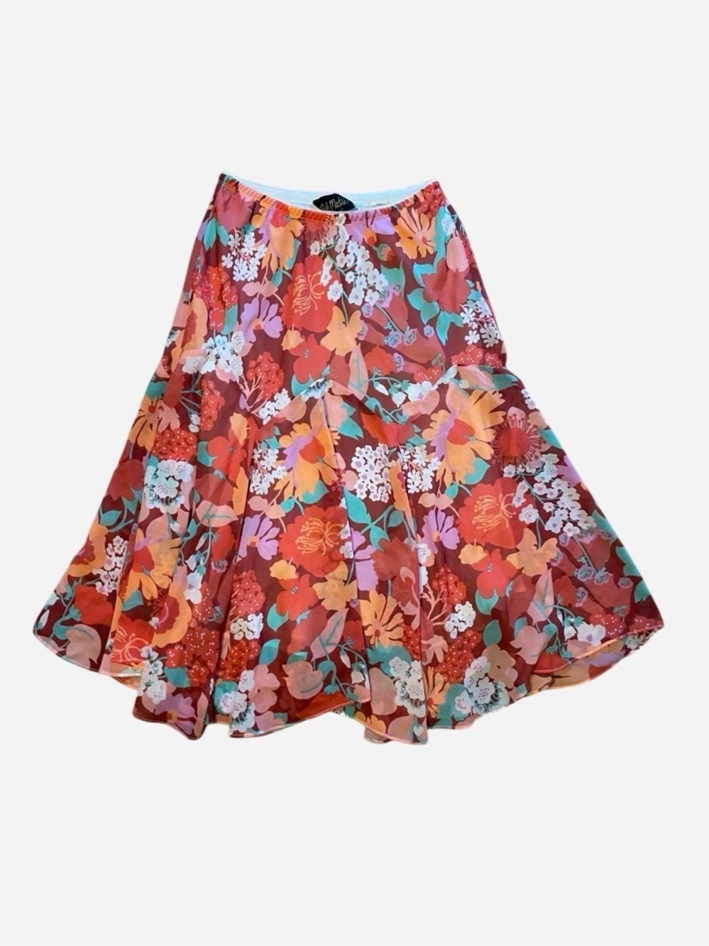Bob Mackie - Wearable Art Floral A-Line Midi Skirt